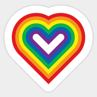 Rainbow Heart Shaped Striped Pattern Sticker